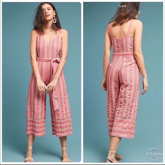 Anthropologie cropped Leg Wide Jumpsuit - Picture 3 of 6